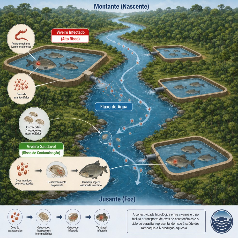 Transmissão de doenças entre peixes — Foto: Divulgação/Embrapa