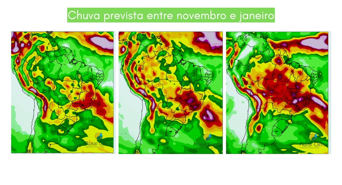 Brasil pode ter estiagem no Sul e invernada no Centro-Oeste durante a safra