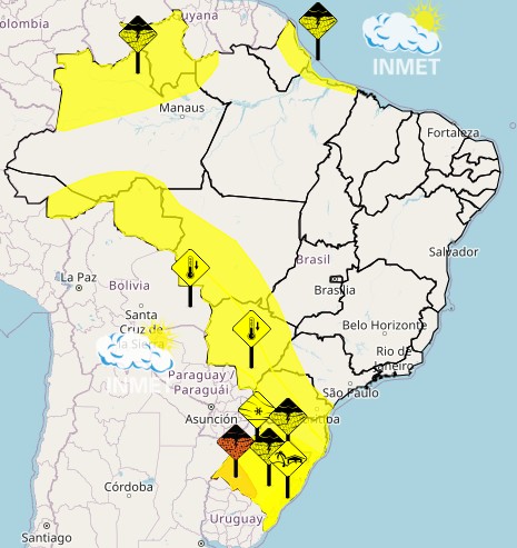 Chuvas aumentam no Sul e parte do país fica em alerta para o frio