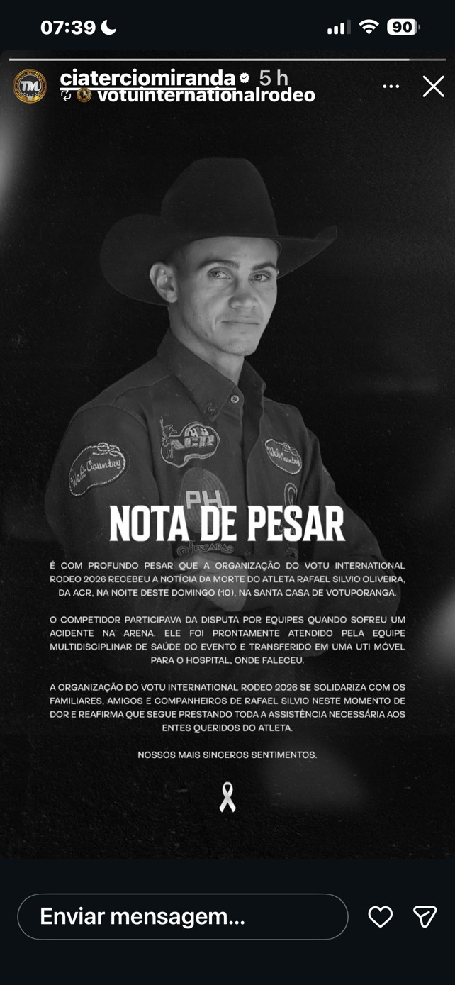 Campeão nacional de rodeio morre pisoteado por touro no interior de SP