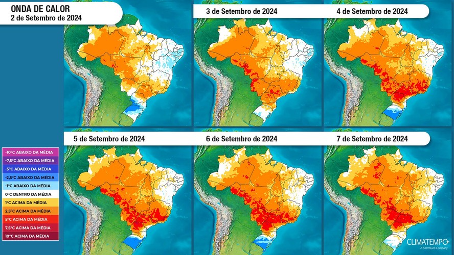 Veja como será a onda de calor e quais as principais regiões atingidas