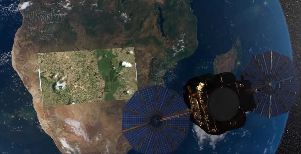 As imagens de satélite são armazenadas e analisadas posteriormente pelo sistema de IA da Airbus  — Foto: Reprodução