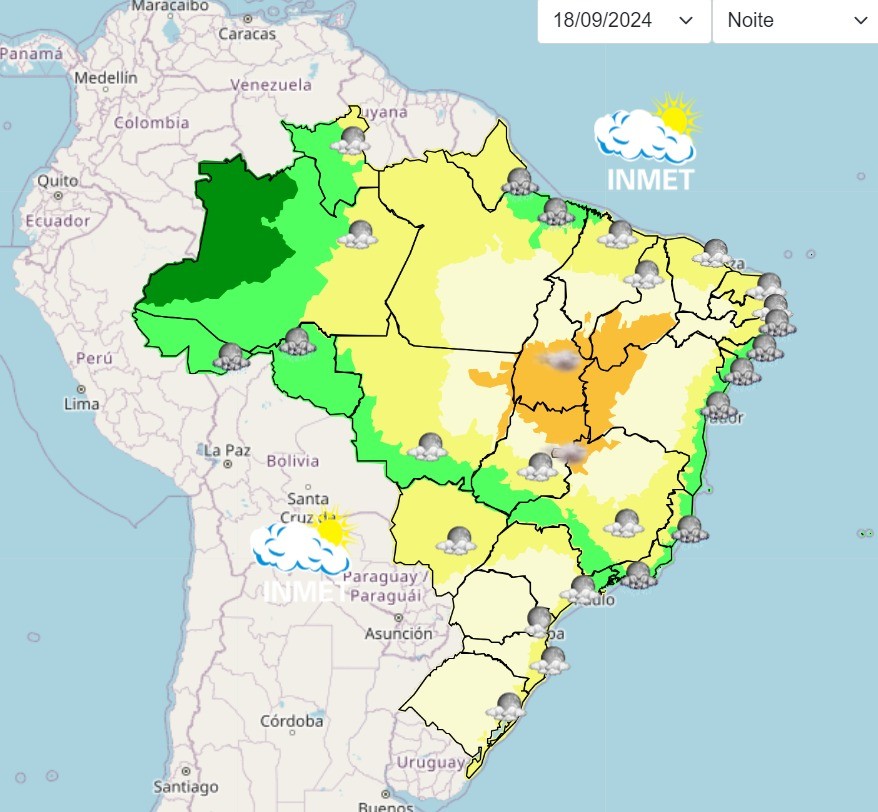 Frente fria traz chuva e alivia tempo seco no Centro-Sul