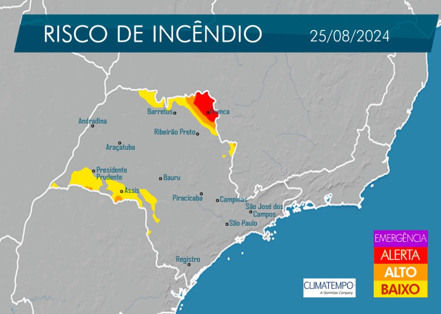 Risco de incêndio diminui em SP, mas deve aumentar na semana