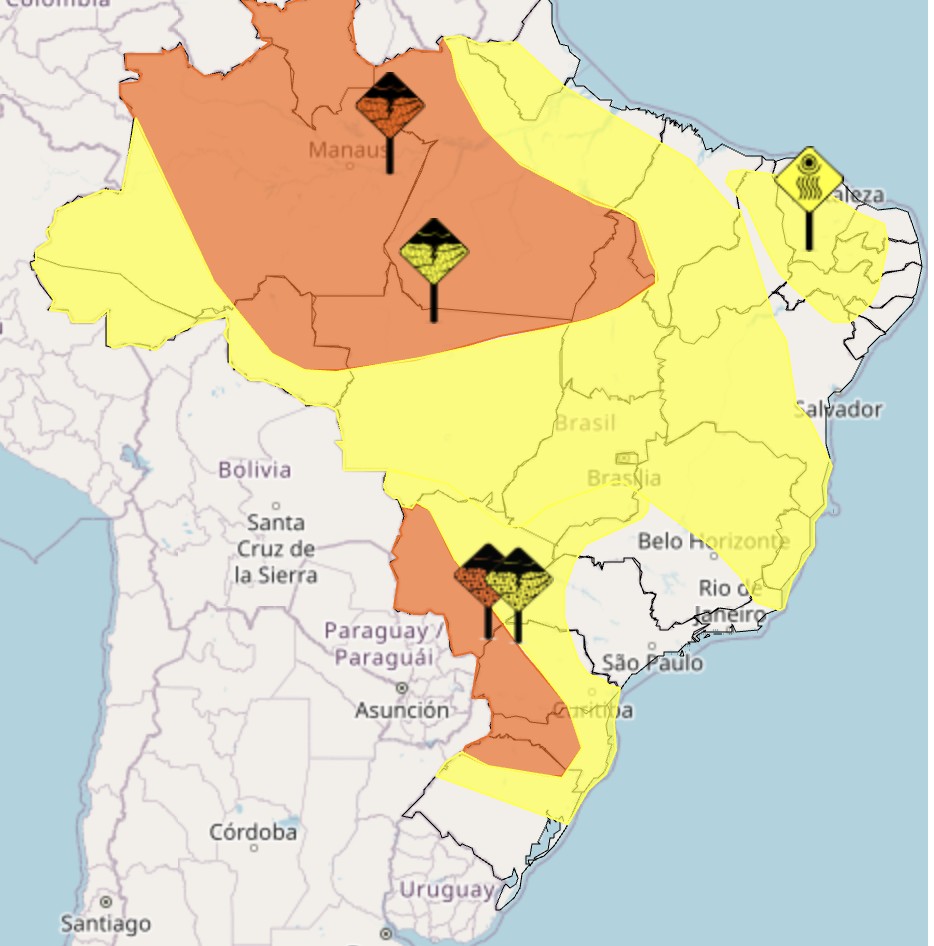 Chuvas fortes avançam pelo país nesta terça, com alertas emitidos para todos os Estados