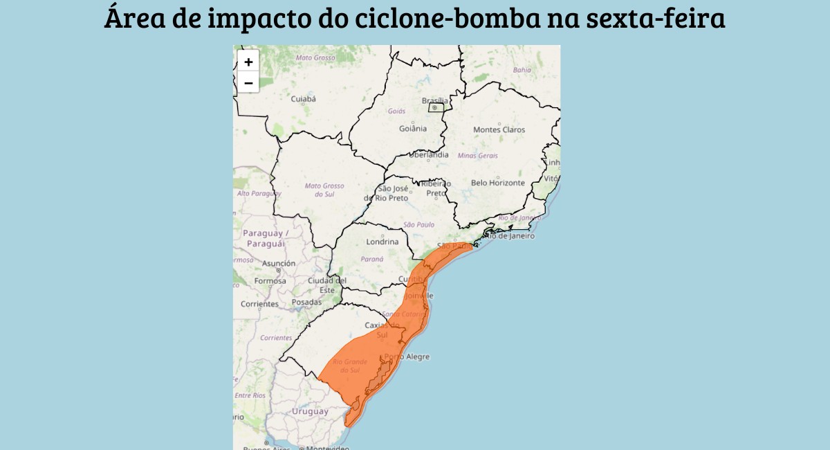 Por onde vai passar o ciclone-bomba? Veja previsão atualizada