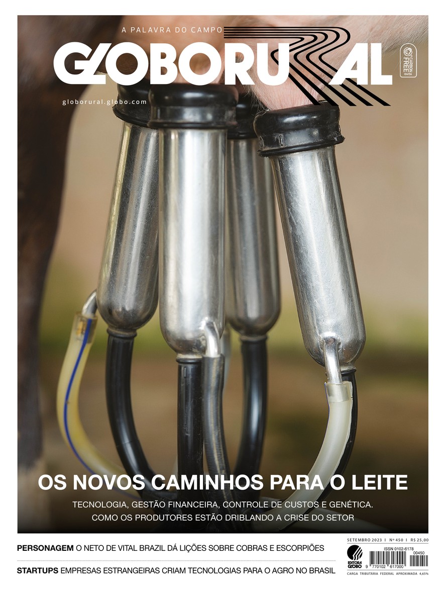 Capa da revista Globo Rural deste mês tem como destaque a pecuária leiteira