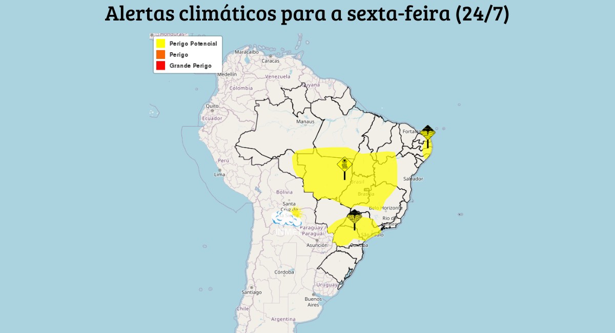 Frente fria leva chuva ao Centro-Sul nesta sexta-feira; veja a previsão
