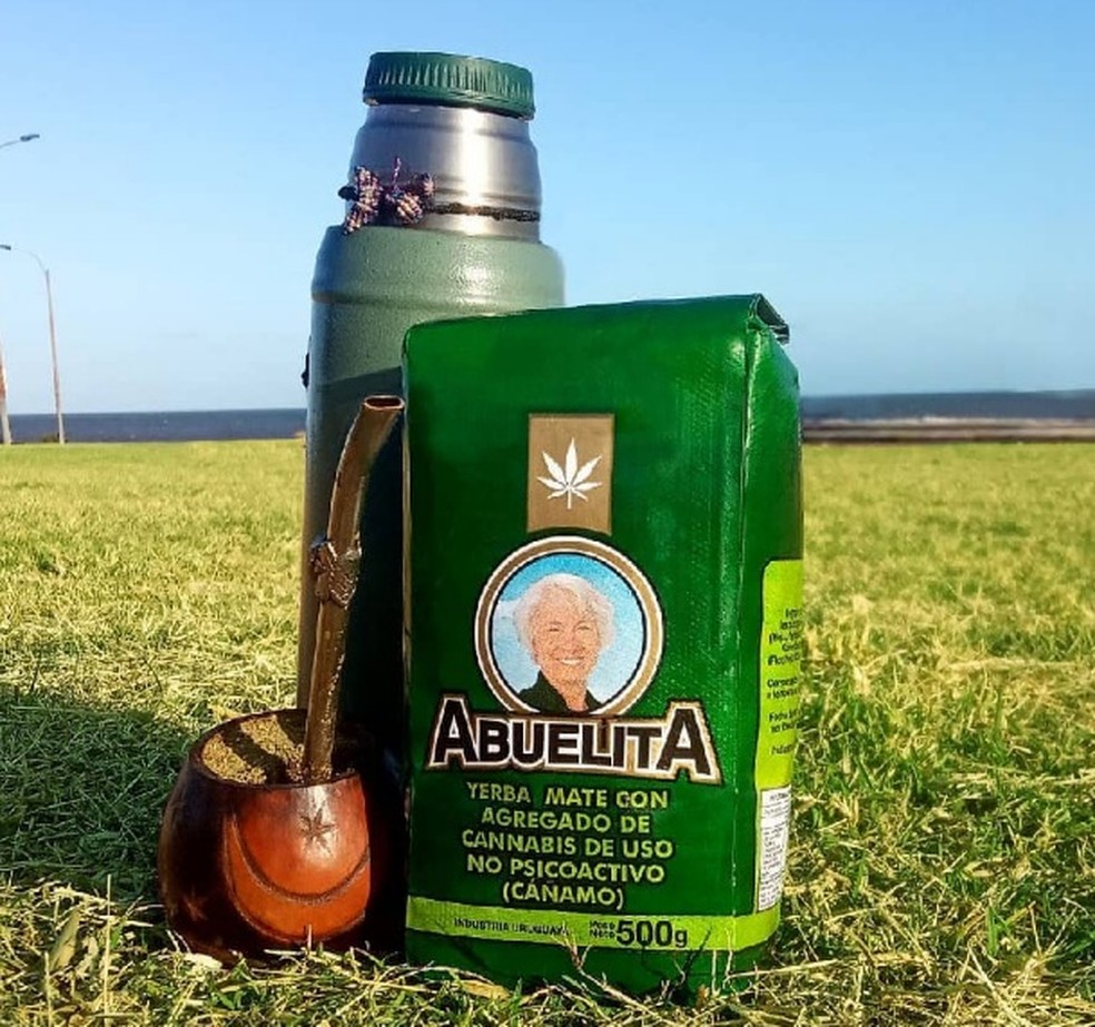 Erva-mate com cannabis Abuelita, do Uruguai — Foto: Reprodução/Instagram/yerba_abuelita