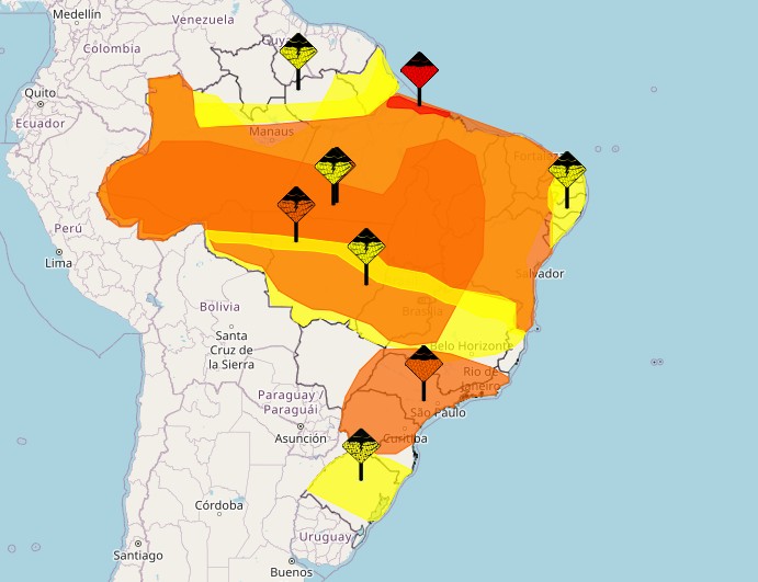 Chuvas voltam a atingir o Brasil nesta quinta com alerta para todos os Estados
