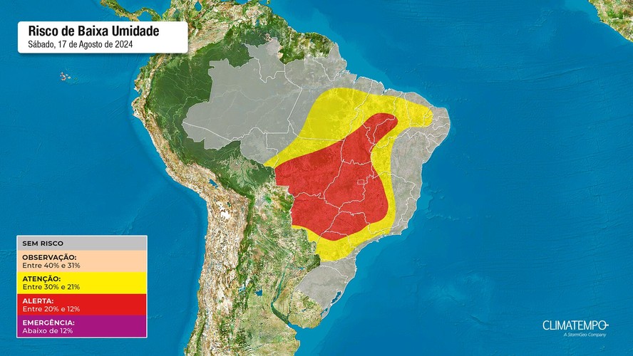A umidade relativa do ar seguirá em níveis de alerta durante toda onda de calor