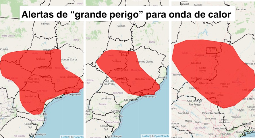 Inmet publica três alertas diferentes para onda de calor no Brasil