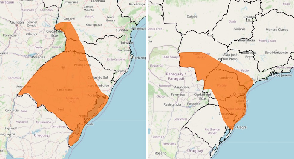 Previsão de chuva forte dura até pelo menos sexta-feira — Foto: Inmet
