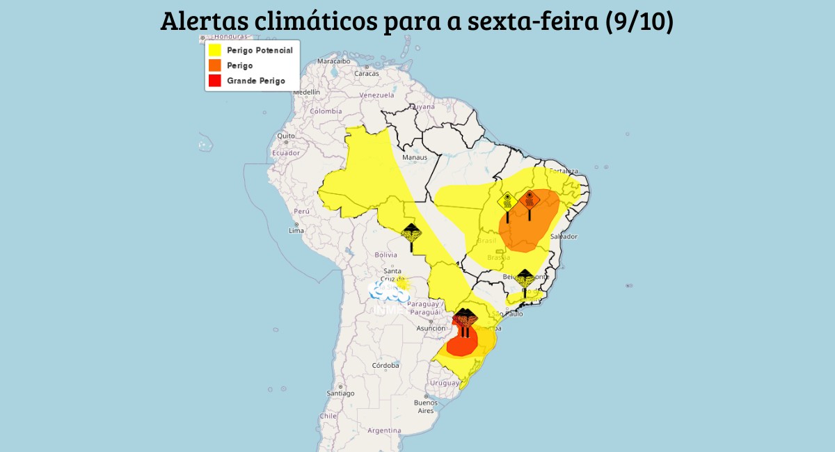 Tempestades e granizo atingem o Sul do país nesta sexta-feira; veja a previsão