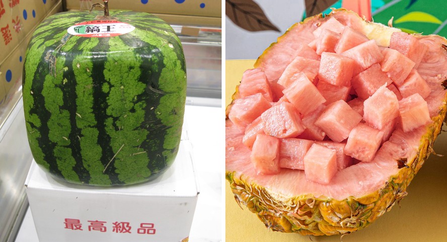 Melancia quadrada e abacaxi rosa estão entre as frutas mais caras do mundo