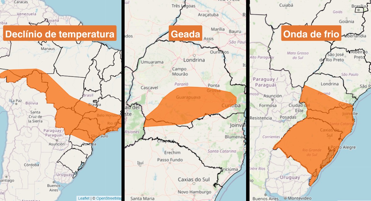 Frio, geada e chuva acendem alerta para lavouras