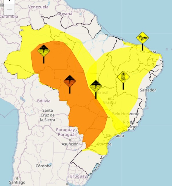 Brasil tem alertas para chuvas fortes; veja detalhes na previsão