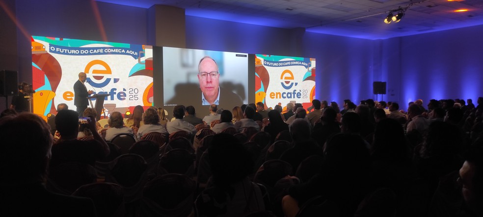 Bill Murray, presidente da Associação Nacional do Café dos Estados Unidos, participou do Encafé — Foto: Isadora Camargo/Globo Rural