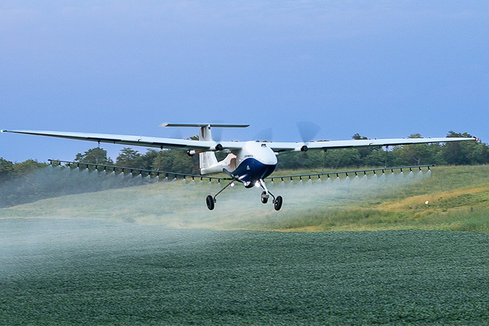 Pelican é o primeiro avião agrícola autônomo registrado no Brasil — Foto: Divulgação