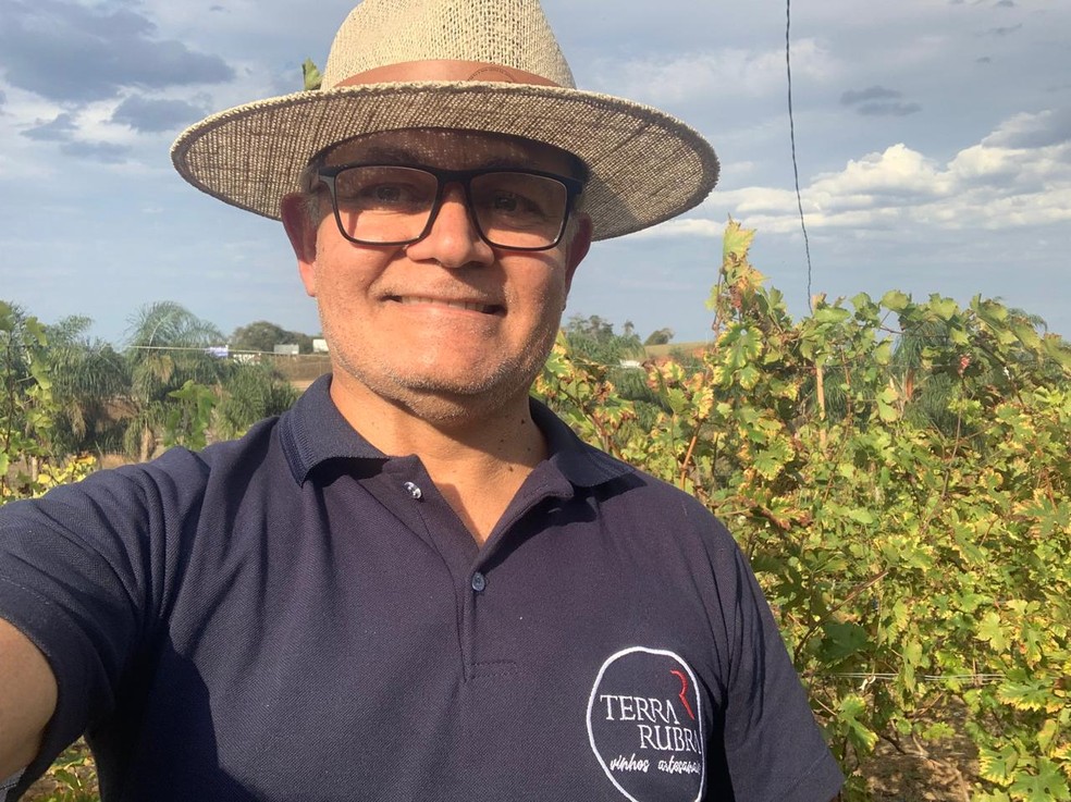 Helvécio Teixeira implantou um vinhedo de menos de um hectare em Bom Jesus do Amparo — Foto: Arquivo pessoal