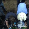 Adriano Salgado é imobilizado e colocado na maca. Peão se machucou depois de cair do touro Doctor Win, durante etapa da PBR Team Series, em Oklahoma City - Reprodução/Youtube/PBR