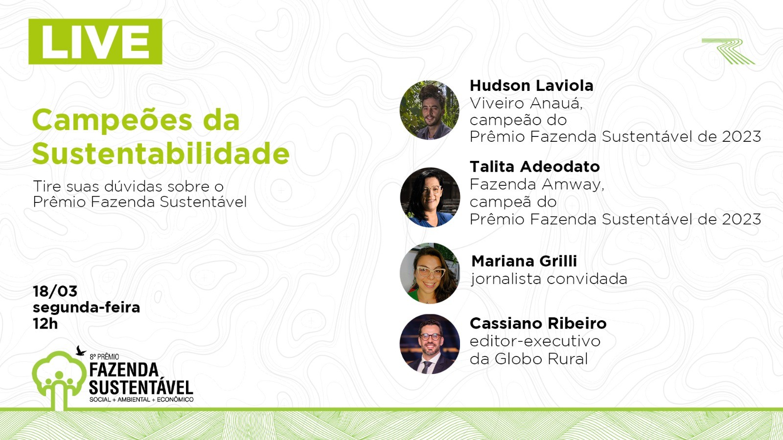 Como ter uma fazenda sustentável? Campeões de sustentabilidade falam em live da Globo Rural
