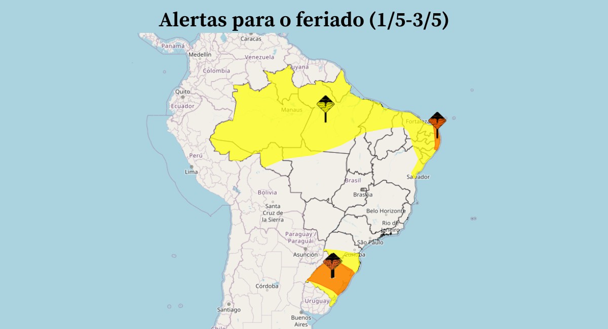Feriadão terá frente fria, chuva e queda de temperatura no país; veja a previsão