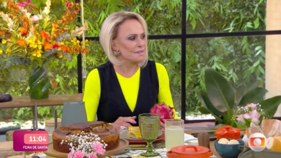 Ana Maria Braga falou na TV Globo sobre as pitayas que têm na sua fazenda — Foto: Reprodução/TV Globo