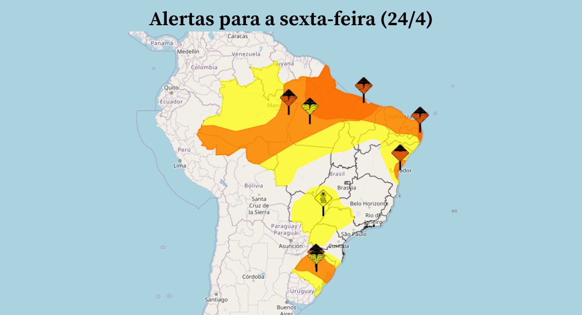 Temporais devem atingir boa parte do país nesta sexta-feira; veja a previsão