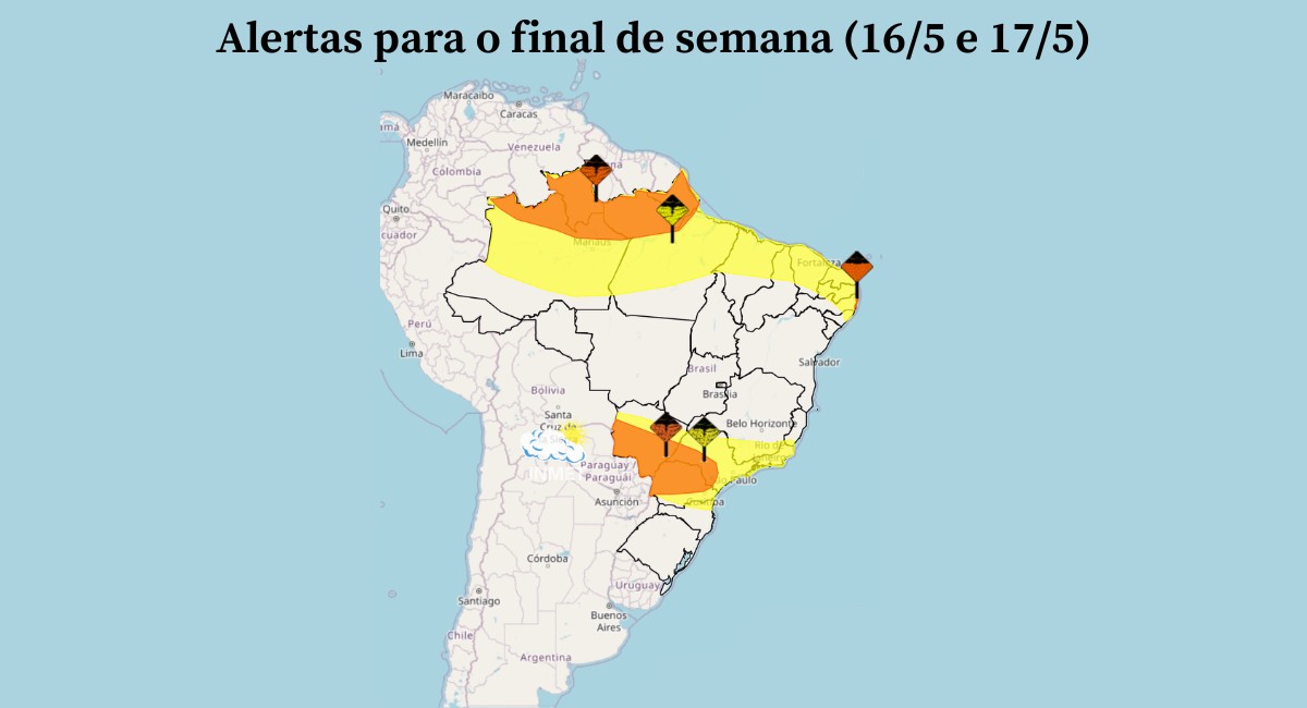 Chuva avança em boa parte do país no fim de semana; veja a previsão