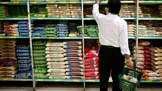 Preço do arroz caiu em média 1,23% em uma semana, em São Paulo