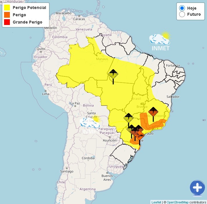 Semana começa com chuva forte, em especial nas áreas de café