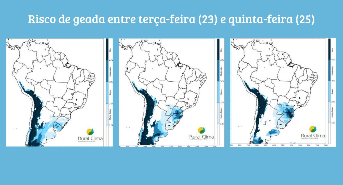 Frio intenso e geadas amplas: veja como será a primeira semana do inverno