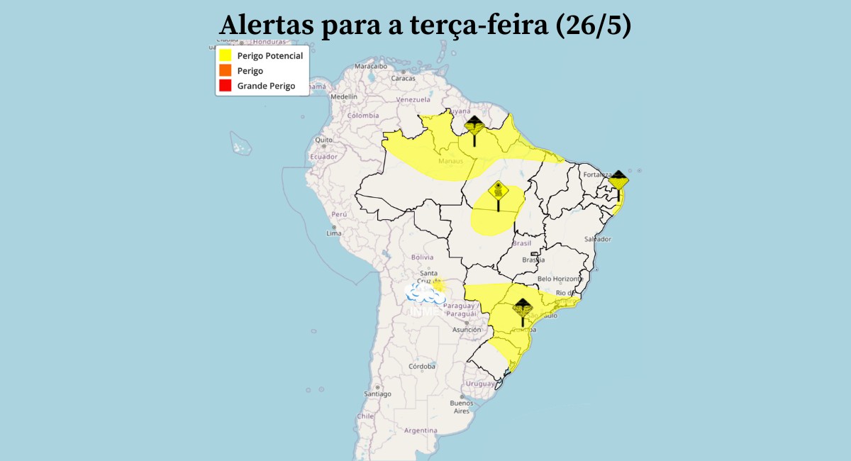 Chuvas atingem boa parte do país nesta terça-feira; veja a previsão