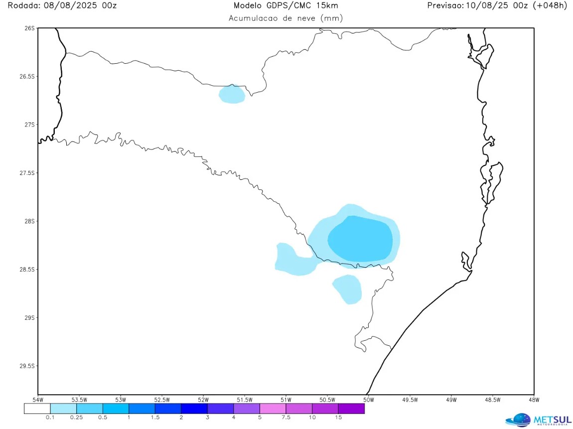 Onda de frio pode trazer neve ao Brasil, alerta metereologista