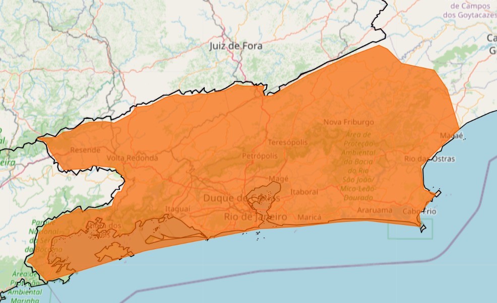 Alerta laranja: chuva ganha força no Rio de Janeiro e na faixa central