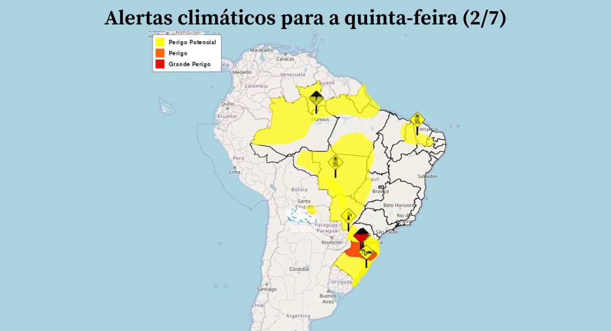 Temporais mantêm Sul em alerta vermelho nesta quinta; veja a previsão