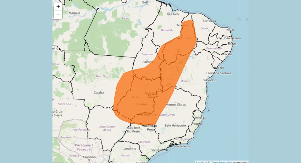 Alerta laranja do Inmet — Foto: Inmet