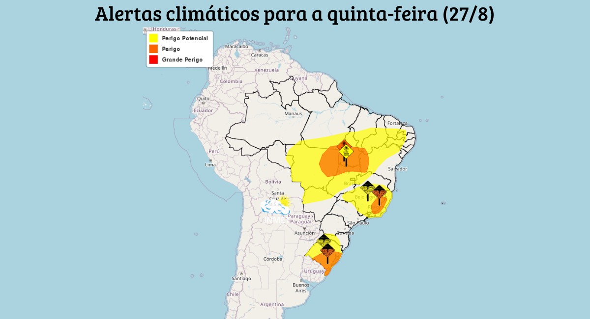 Calor de 40°C e tempestades: como fica o tempo no Brasil nesta quinta-feira